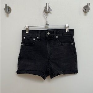 Madewell Black Jean Shorts High-Waisted Relaxed Fit